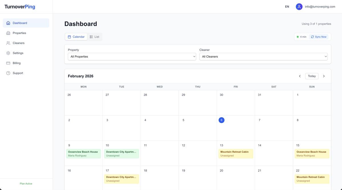 Calendar connection screen