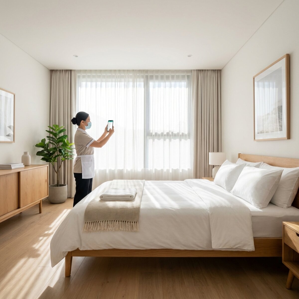 Remote host managing vacation rental cleaners through a mobile app